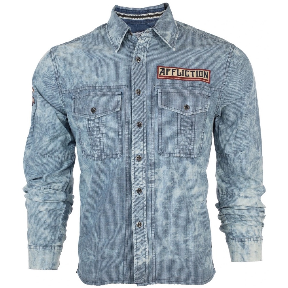 AFFLICTION Men's Button Down Fort Story